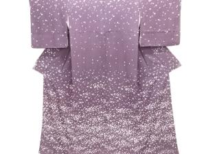 アンティーク　紋錦紗　箔散らし模様着物